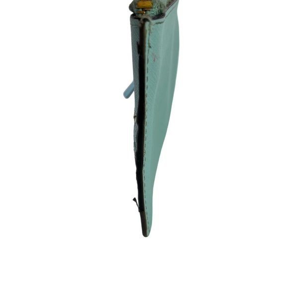 Kate Spade New York Aqua Blue Wristlet Coin Purse 100% Cow Hide Genuine Leather - Picture 13 of 16